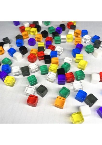 Koyu Gri Tarzı Et 8mm Şeffaf Gri Kare Köşe Renkli Kristal Zar Satranç Parçası Sağ Açı Elek Küp Bulmaca Oyunu Zar Seti (Yurt Dışından) fırsatları