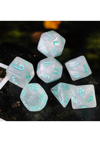 Poludie ve Camgöbeği Yazı Tipi Dnd Zar Seti D4 D6 D8 D10 D% D12 D20 Rol Oynama Için Yarı Saydam Çokyüzlü Zar Masa Oyunu Rpg D&d (Yurt Dışından)