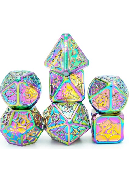 Mor Renkli Stil Cusdie Galaxy Metal D&d Zar, Metal Dnd Zar, Çokyüzlü Metal Zar Seti, Rol Yapma Oyunu Için Mtg Pathfinder (Yurt Dışından)