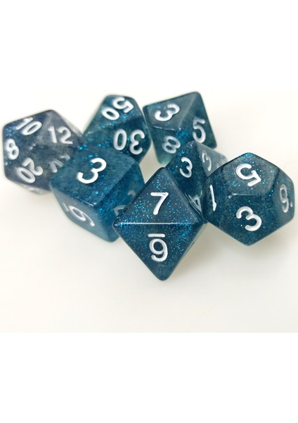 Rollooo Glitter Rpg Zar D4 D6 D8 D10 D% D12 ve Det (Yurt Dışından)