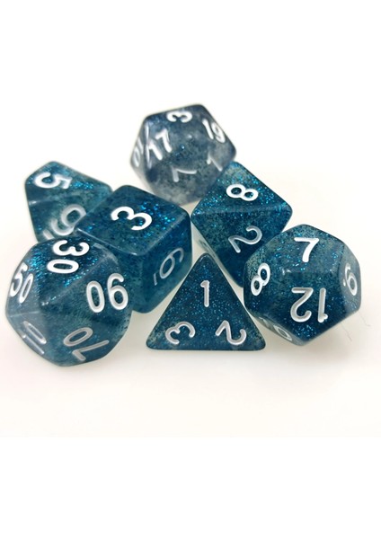 Rollooo Glitter Rpg Zar D4 D6 D8 D10 D% D12 ve Det (Yurt Dışından) fiyatları