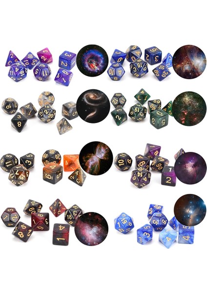 Siyah Stil Masaüstü Oyunları Için 8'li Galaxy Çokyüzlü Akrilik Zar Seti Dnd Rpg Mtg Matematik Öğretimi (Kadife ve Ejderha Göz Torbası Seçeneği) (Yurt Dışından) modelleri