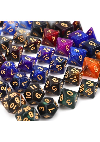 Siyah Stil Masaüstü Oyunları Için 8'li Galaxy Çokyüzlü Akrilik Zar Seti Dnd Rpg Mtg Matematik Öğretimi (Kadife ve Ejderha Göz Torbası Seçeneği) (Yurt Dışından) fırsatları