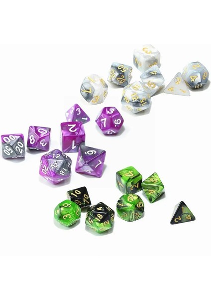 No.1 Tarzı 7 Adet Oyunları Zar Akrilik Masa Oyunları Düzensiz Zar Çift Renkli Çok Yönlü Zar Ev Oyunu Dnd Için Fırlatma (Yurt Dışından) modelleri