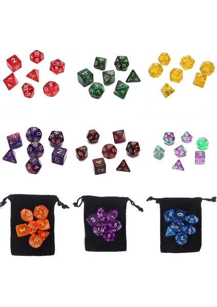 S4-Rd Stili 1 Takım Çift Renkli Çokyüzlü Zar Trpgdnd Zar Oyunları Için D20 D12 D10 D% D8 D6 D4 Komple Set (Yurt Dışından) modelleri