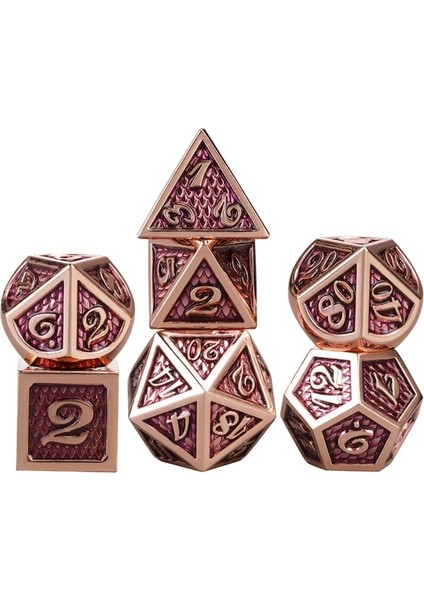 H Tarzı Et Metal Zar Seti Rpg Mtg Dnd Metal Çokyüzlü Zar Rol Yapma Oyunları (Yurt Dışından)