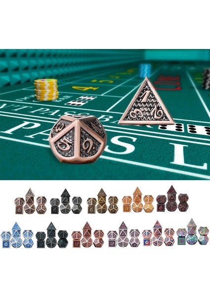 H Tarzı Et Metal Zar Seti Rpg Mtg Dnd Metal Çokyüzlü Zar Rol Yapma Oyunları (Yurt Dışından) indirimleri