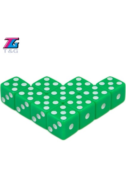 Yeşil Stil Taşınabilir Zar Tandard Plastik D6 Oyunu Beyaz Kalıp Oyuncak Yeni Açık Havada Yaşam 7 Renk (Yurt Dışından)