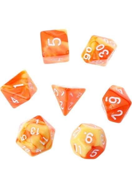 Turuncu ve Sarı Stil Et Akrilik Çokyüzlü Şeffaf Taraflı Zar Trpg Masa Oyunu D4-D20 Dungeons & Dragon D&d Rpg Poly Table Board Game (Yurt Dışından)