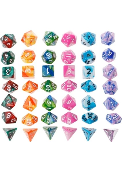 Turuncu ve Sarı Stil Et Akrilik Çokyüzlü Şeffaf Taraflı Zar Trpg Masa Oyunu D4-D20 Dungeons & Dragon D&d Rpg Poly Table Board Game (Yurt Dışından)