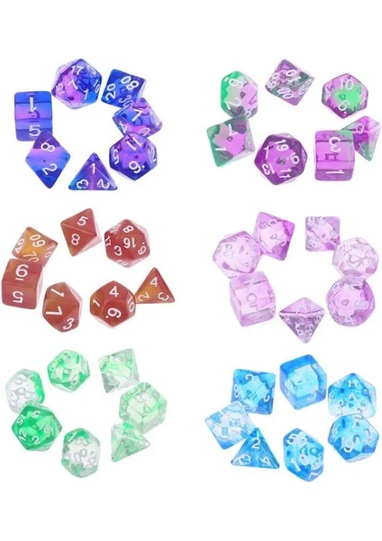 Turuncu ve Sarı Stil Et Akrilik Çokyüzlü Şeffaf Taraflı Zar Trpg Masa Oyunu D4-D20 Dungeons & Dragon D&d Rpg Poly Table Board Game (Yurt Dışından)
