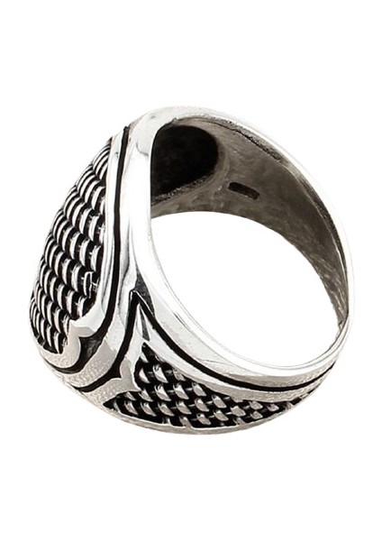 Erkek Yüzük Gümüş 925 Izagara Desenli modelleri