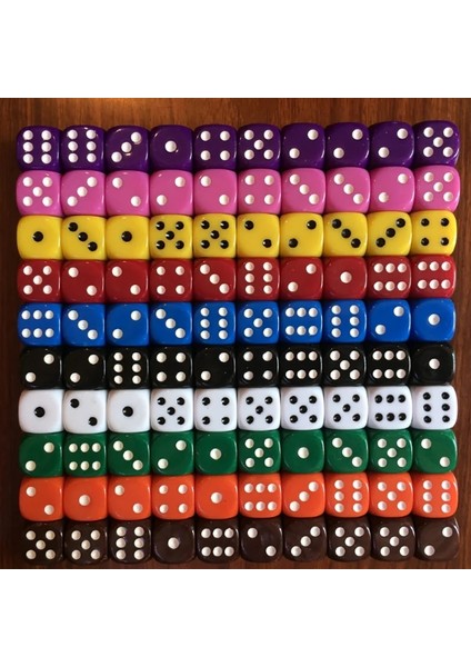 Pembe Stil Lot Zar Seti 10 Renk Clubpartyaile Oyunları Için Yüksek Li Katı Akrilik Zar (Yurt Dışından) modelleri