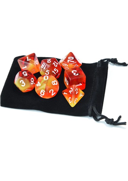 Mor Beyaz Tarzı Dnd Rpg Mtg Için Şeffaf Zar Seti Siyah Ipli Çanta D4 D6 D8 D10 D% D12 D20 ile (Yurt Dışından)