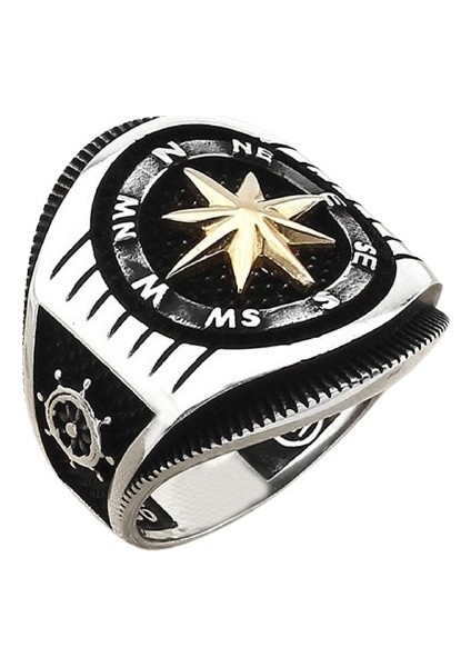 Erkek Yüzük Gümüş 925 Pusla