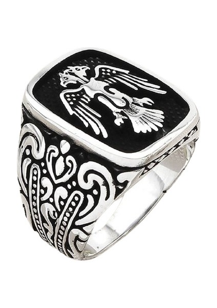 Erkek Yüzük Gümüş 925 Kartal