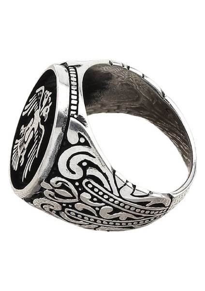 Erkek Yüzük Gümüş 925 Çift Başlı Kartal modelleri