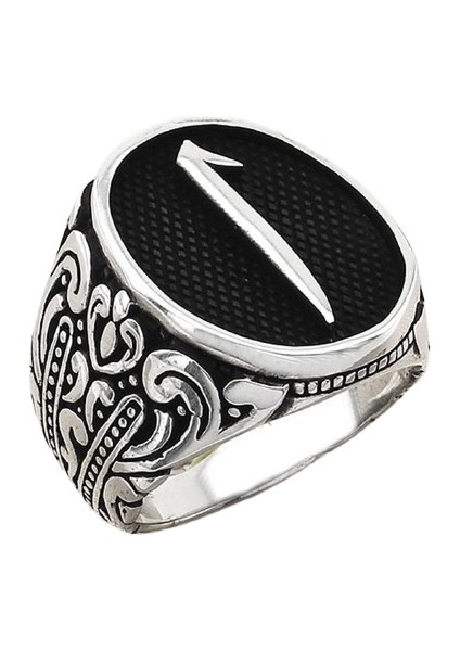 Erkek Yüzük Gümüş 925 Islami Elif