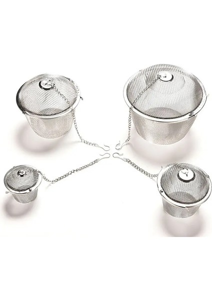 S Beden Sıcak Dayanıklı Gümüş Yeniden Kullanılabilir Paslanmaz Örgü Bitkisel Top Çay Baharat Süzgeç Teakettle Kilitleme Çay Filtresi Demlik Baharat 4 Boyutları (Yurt Dışından) fiyatları