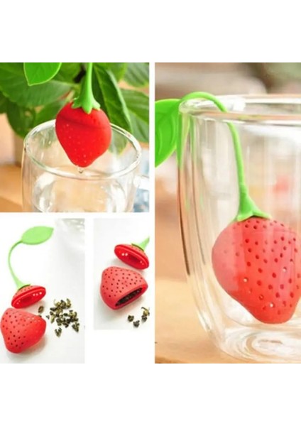 Çilek Gevşek Çay Demlik Silikon Çay Topu Yaprak Çay Süzgeç Demleme Cihazı Için Bitkisel Baharat Difüzör Filtre Mutfak Gereçleri (Yurt Dışından) fiyatları
