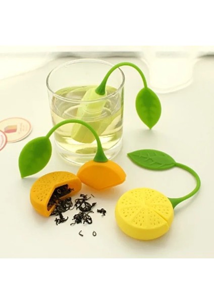 Açık Gri Tarzı 1 Adet Çay Süzgeç Silikon Çilek Limon Tasarım Gevşek Çay Yaprağı Süzgeç Çanta Bitkisel Baharat Demlik Filtre Araçları (Yurt Dışından)