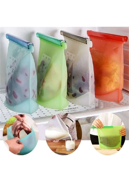 Kırmızı Stil 500ML Yeni Yeniden Kullanılabilir Vakum Silikon Gıda Torbası Mühürleyen Süt Meyve Et Saklama Torbaları Buzdolabı Gıda Saklama Kapları Buzdolabı Çantası (Yurt Dışından)