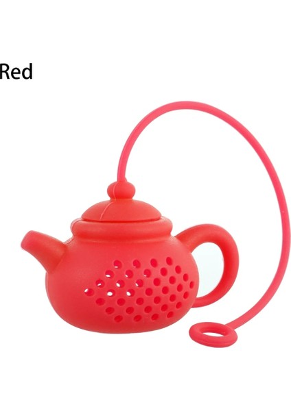 A-Kırmızı Stili 1 Adet Dayanıklı Çaydanlık Şeklinde Çay Demlik Süzgeç Silikon Çay Poşeti Yaprak Filtre Difüzör Mutfak Gadget Çay Takımı Çaydanlık Aksesuarı (Yurt Dışından)
