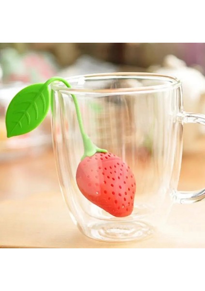Gösteri Tarzı Olarak 1 Parça Silikon Çilek Şekli Bitkisel Baharat Demlik Filtre Difüzör Çay Yaprağı Süzgeç Çilek Silikon Çay Poşeti Ev Teaware (Yurt Dışından)