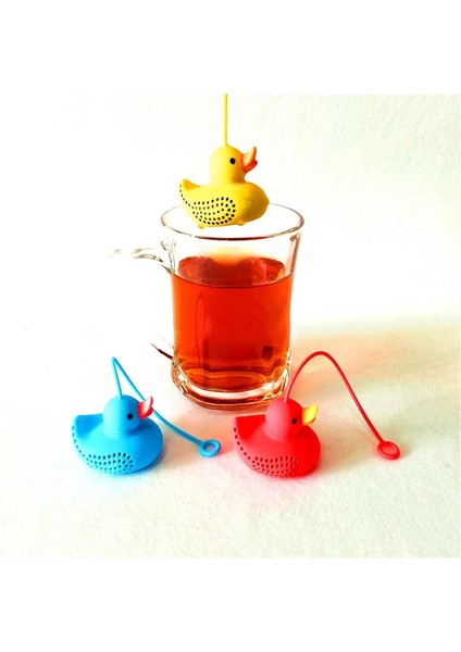 Kırmızı Stil Ördek Şekli Çay Demlik Silikon Çay Süzgeçleri Mutfak Aksesuarları Gevşek Yaprak Difüzör Ute Karikatür Gıda Sınıfı Yeniden Kullanılabilir (Yurt Dışından) modelleri
