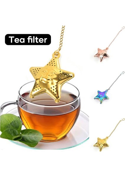 Titanyum Altın Tarzı Yıldız Şekilli Çay Örgü Demlik Renkli Paslanmaz Çelik Çay Süzgeç Mutfak Aletleri Aksesuarları Için Baharat Filtresi Ow (Yurt Dışından) fırsatları