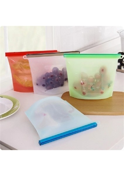 Yeşil Stil 1500ML Yeni Yeniden Kullanılabilir Vakum Silikon Gıda Torbası Mühürleyen Süt Meyve Et Saklama Torbaları Buzdolabı Gıda Saklama Kapları Buzdolabı Çantası (Yurt Dışından) indirimleri