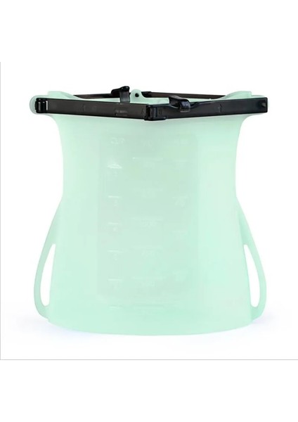 Yeşil Stil 500ML Silikon Taze Tutma Kapları Sızdırmaz Kaplar Yeniden Kullanılabilir Stand Up Zip Kapatma Torbası Bardak Taze Torba Gıda Saklama Torbası Taze Sarma (Yurt Dışından)