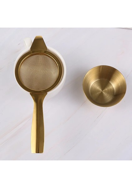 Altın Tarzı 1 Takım Paslanmaz Çelik Hasır Çay Demlik Metal Bardak Süzgeç Süzgeç Gevşek Yaprak Saplı Filtre Mutfak Aracı Demlik Demlik (Yurt Dışından)