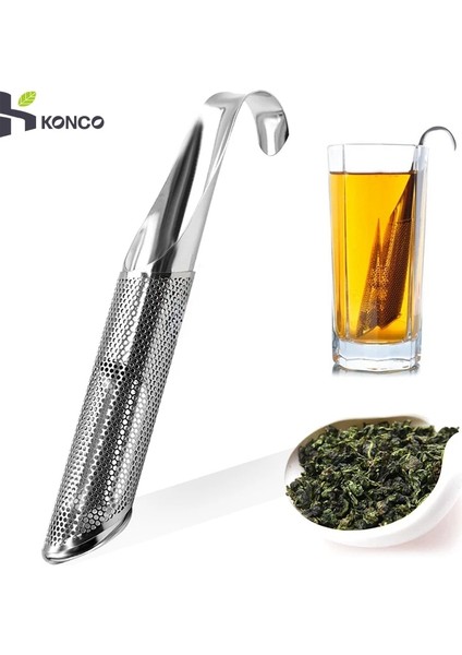 Konco Çay Süzgeç Paslanmaz Çelik Çay Demlik Çay Filtre Torbası Boru Tasarım Tutucu Aracı Çay Kaşığı Demlik Filtre (Yurt Dışından)