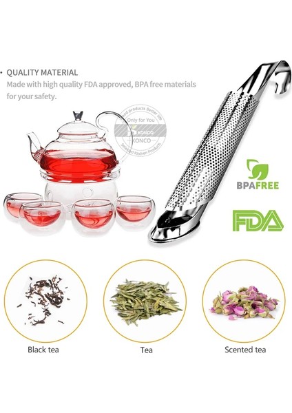 Konco Çay Süzgeç Paslanmaz Çelik Çay Demlik Çay Filtre Torbası Boru Tasarım Tutucu Aracı Çay Kaşığı Demlik Filtre (Yurt Dışından)