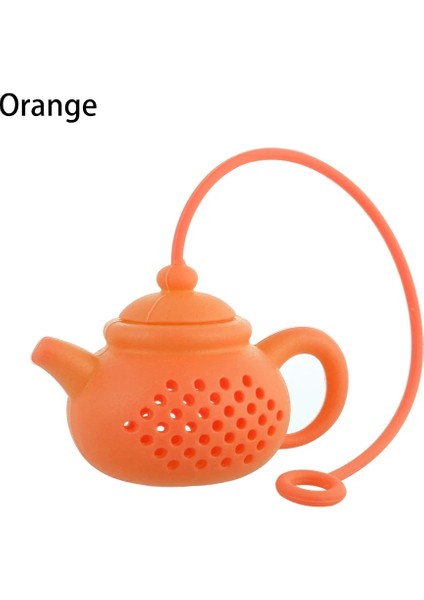 Turuncu1 Tarzı Renkli Çaydanlık Şeklinde Çay Demlik Dayanıklı Çay Süzgeci Silikon Çay Poşeti Yaprak Filtre Difüzör Mutfak Gadget Teaware Ev Tedarik (Yurt Dışından)