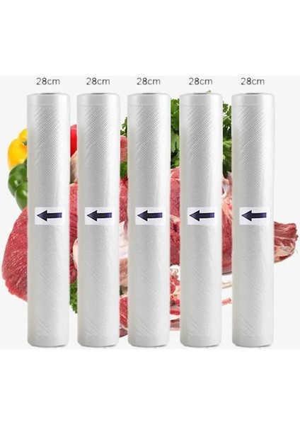 28CM 2 Adet Stil 5 Rolls 2 Rolls Lot Mutfak Gıda Vakum Torbası Saklama Torbaları Vakum Mühürleyen Vakum Paketleme Ruloları cm * 500CM (Yurt Dışından) fiyatları