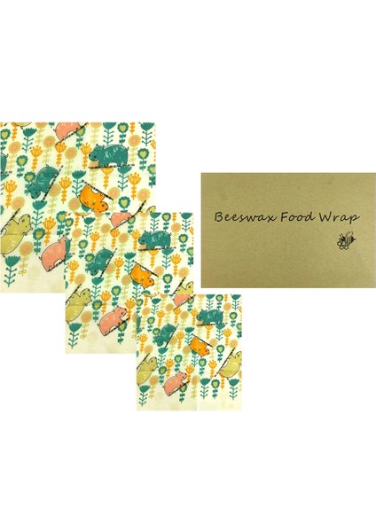 S Tarzı S 17.5X20CM Balmumu Yeniden Kullanılabilir Gıda Sargıları Sürdürülebilir Plastiksiz Gıda Depolama Organik Balmumu Sargısı Sandviç Için Sargı Sargısı Değiştirme (Yurt Dışından)