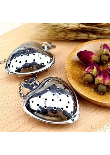 Paslanmaz Çelik Kalp Çay Süzgeci Demlik Filtresi Herb Dik Çay Aleti Lotu (Yurt Dışından)