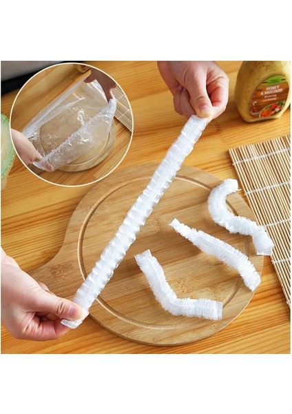 100 Adet Tarzı Plastik Torba Tek Kullanımlık Gıda Örtüsü Plastik Sarma Elastik Gıda Kapakları Meyve Kasesi Taze Tutmak Tasarruflu Çanta Bardak Kapakları Depolama Mutfak (Yurt Dışından)
