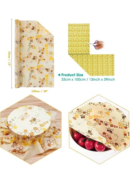 3SIZE009 Stili Sıfır Atık Yeniden Kullanılabilir Depolama Sargısı Sürdürülebilir Organik Sandviç ve Peynir Gıda Ambalaj Kağıdı Bpa ve Plastik Içermeyen Balmumu Gıda Sargısı (Yurt Dışından) modelleri