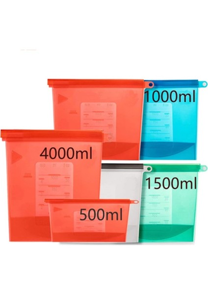 Mavi 3000ML Stili Ekstra Büyük L Silikon Gıda Tasarrufu Torbaları Yeniden Kullanılabilir Silikon Gıda Saklama Torbası Sandviç, Sıvı, Atıştırmalık, Et, Sebze (Yurt Dışından)