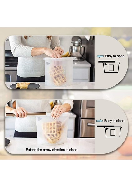 Mavi 3000ML Stili Ekstra Büyük L Silikon Gıda Tasarrufu Torbaları Yeniden Kullanılabilir Silikon Gıda Saklama Torbası Sandviç, Sıvı, Atıştırmalık, Et, Sebze (Yurt Dışından)