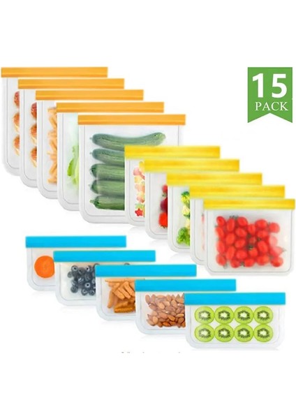 T4 Stili Et Of Silikon Gıda Torbası Yeniden Kullanılabilir Taze Tutma Torbası Meyve ve Sebze Mühürlü Çanta Sızdırmaz Gıda Saklama Kilitli Torba (Yurt Dışından) indirimleri