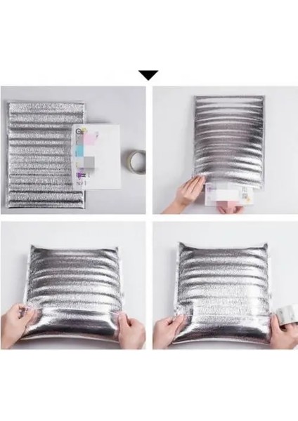 Gümüş 35X40CM Stili Öğle Yemeği Soğutucu Çanta Yalıtımlı Kullanışlı Alüminyum Folyo Alüminyum Folyo Öğle Yemeği Bir Kez Soğutucu Çanta (Yurt Dışından)