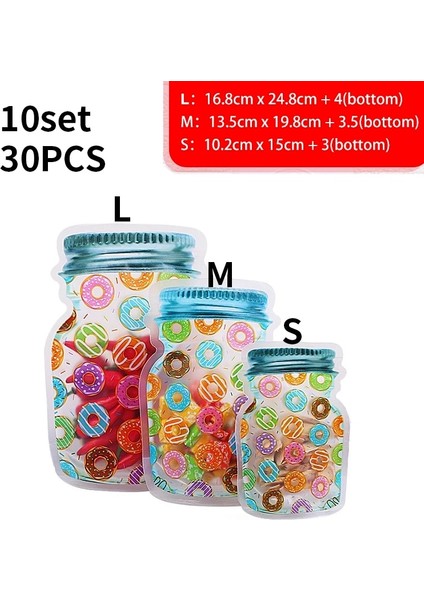 Çoklu Stil Yeniden Kullanılabilir Çanta Mason Kavanoz Şişeleri Fındık Kurabiye Fermuar Mühür Gıda Saklama Torbaları Aperatifler Mutfak Dondurucu Organizatör Taşınabilir Seyahat (Yurt Dışından)