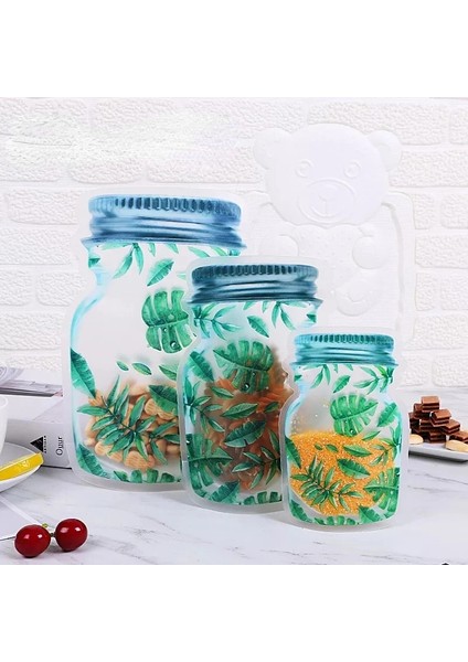 Çoklu Stil Yeniden Kullanılabilir Çanta Mason Kavanoz Şişeleri Fındık Kurabiye Fermuar Mühür Gıda Saklama Torbaları Aperatifler Mutfak Dondurucu Organizatör Taşınabilir Seyahat (Yurt Dışından) fiyatları