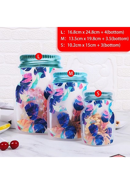 Çoklu Stil Yeniden Kullanılabilir Çanta Mason Kavanoz Şişeleri Fındık Kurabiye Fermuar Mühür Gıda Saklama Torbaları Aperatifler Mutfak Dondurucu Organizatör Taşınabilir Seyahat (Yurt Dışından) fırsatları