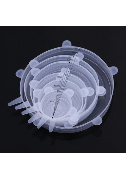 6 Adet Yeşil Stil Ack Yeniden Kullanılabilir Silikon Streç Set Gıda Sargısı Pp Taze Tutma Mühür Silikon Kapak Plastik Kapak Saran Sargı Fermantasyon Kapakları (Yurt Dışından)