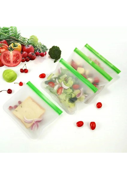 Sarı Stil 16X22CM 6 Renk Silikon Gıda Saklama Kapları Sızdırmaz Yeniden Kullanılabilir Kaplar Peva Gıda Saklama Çantası Fermuarlı Çanta Taze Cuzes (Yurt Dışından) indirimleri